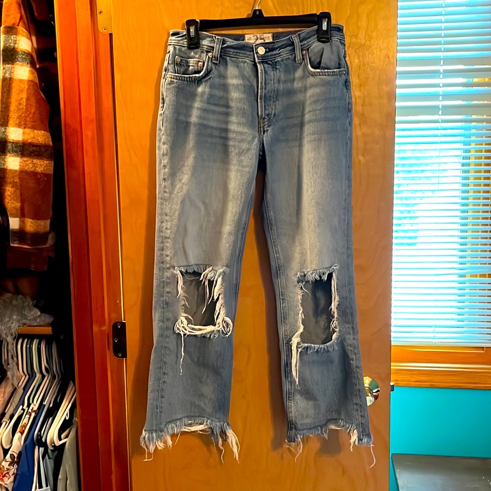Ripped blue Jean by Free People size 25